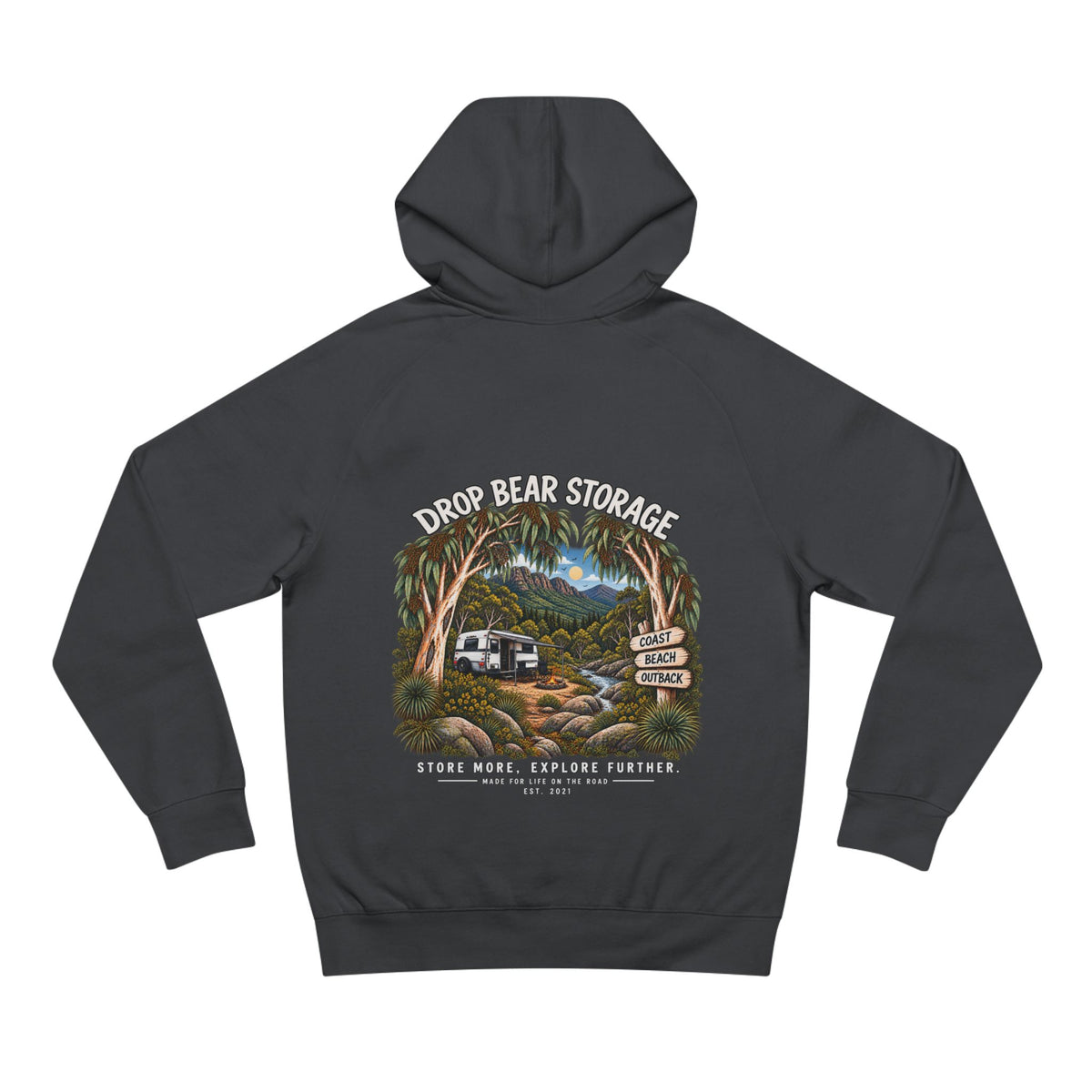 Drop Bear Storage – Bush Days, Explore Further Hoodie
