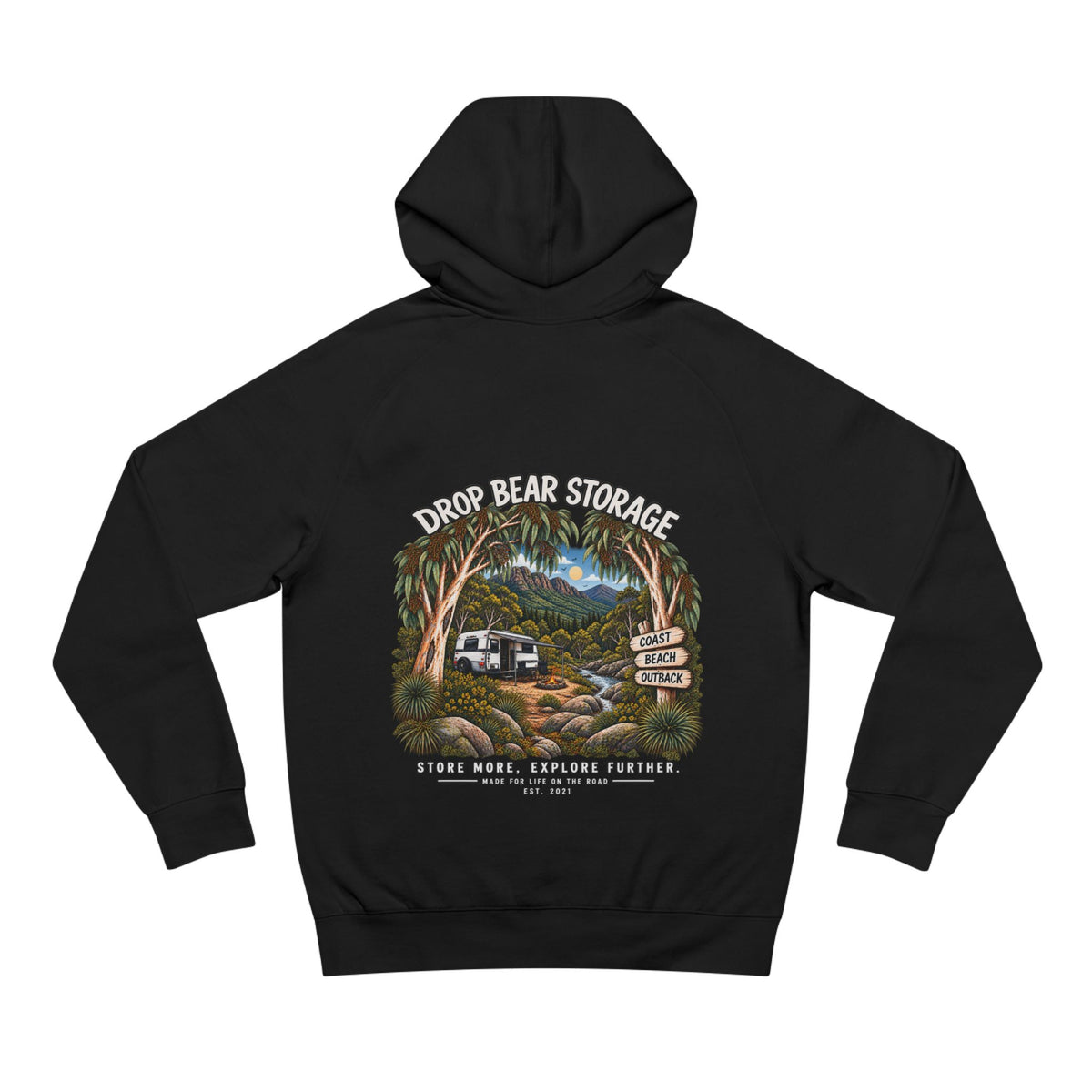 Drop Bear Storage – Bush Days, Explore Further Hoodie