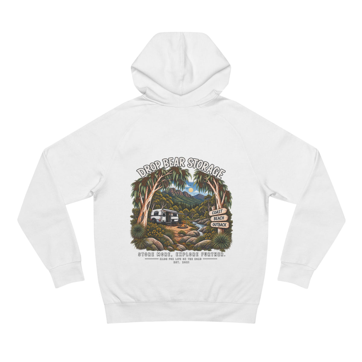 Drop Bear Storage – Bush Days, Explore Further Hoodie